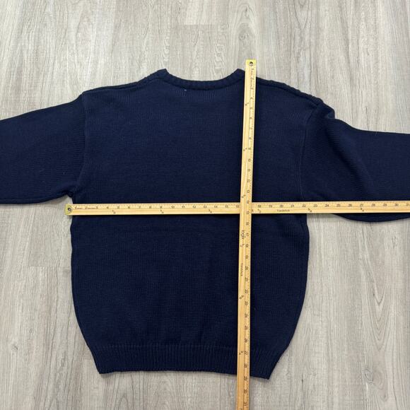 Vintage Bobbio Sweater Men's Extra Large XL Blue Knit Fisherman Chunky 90s Wool - Picture 6 of 6